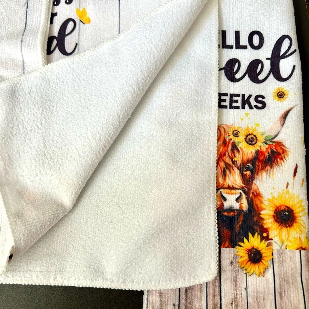 Farmhouse Highland Cow Kitchen Towels